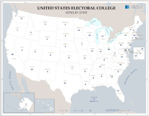 United States electoral college, votes by state