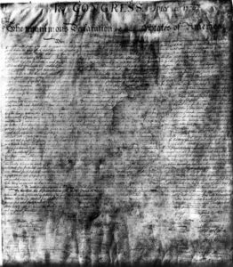 Photograph of the Declaration of Independence