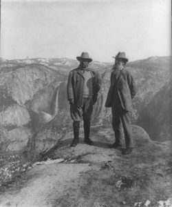 Theodore Roosevelt and John Muir on Glacier Point, Yosemite Valley