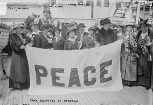 Peace Delegates on NOORDAM -- Mrs. P. Lawrence, Jane Addams, Anna Molloy