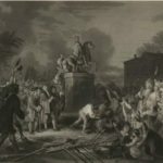 Pulling down the statue of George III by the Sons of Freedom