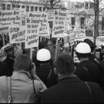 African American demonstrators outside the White House